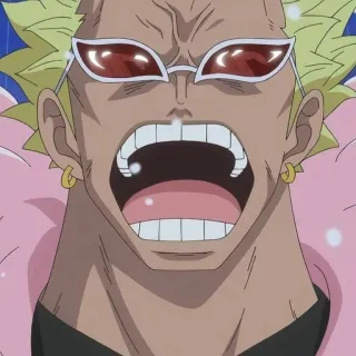 🦩 Donquixote Doflamingo One Piece อนิเมะ, โดฟลามิงโก้, ตัวร้าย, วันพีซ, โกรธ telegram sticker