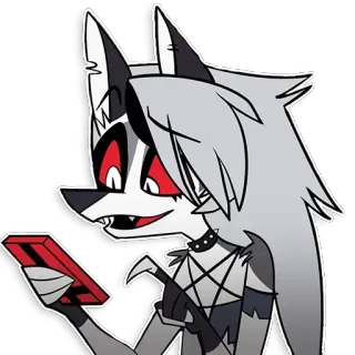 😂 Loona Helluva Boss dibujo animado, perro infernal, lobo, Helluva Boss, Loona whatsapp sticker