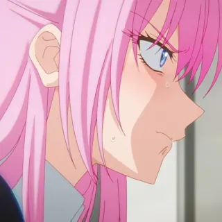 🌷 Anime, Mädchen, rosa Haare, Ausdruck, Gesicht, Animation telegram sticker