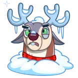🥶 กวางเรนเดียร์, ฤดูหนาว, การ์ตูน, สัตว์, หิมะ, หนาว telegram sticker