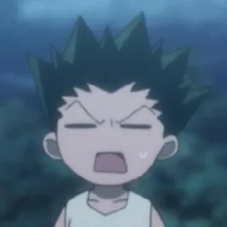 🌿 Gon Freecss Hunter x Hunter Anime, Garçon, En colère, Gon, Hunter telegram sticker