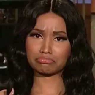 🥀 Nicki Minaj nicki minaj, celebridade, meme, triste, expressão telegram sticker
