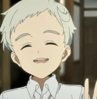 💫 Norman The Promised Neverland Аниме, Мультфильм, Парень, Счастливый, Норман, The Promised Neverland telegram sticker