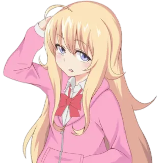 🙁 anime, manga, girl, cartoon, blonde hair, cute telegram sticker