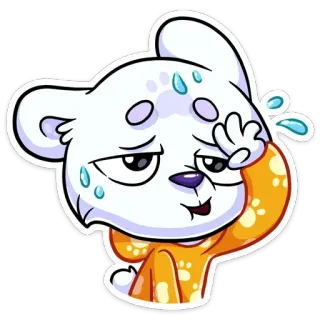 😓 мультфильм, медведь, потеющий, измученный, милый, животное, персонаж telegram sticker