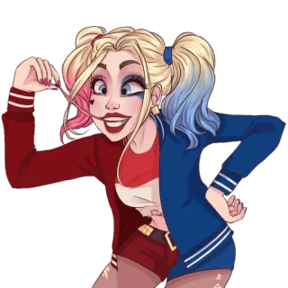 🤪 Harley Quinn харли квинн, dc comics, злодей, персонаж, блондинка, женщина telegram sticker