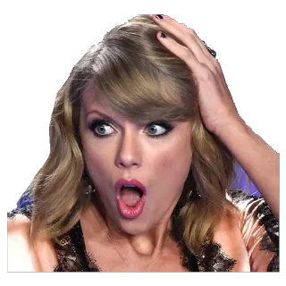 😱 Taylor Swift chanteuse pop, chanteuse, blonde, choquée, surprise, expression, femme telegram sticker
