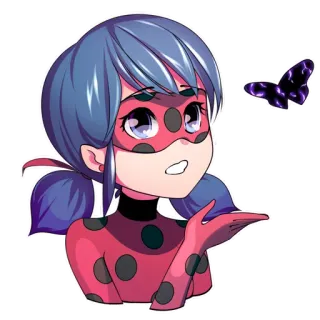 🦋 Ladybug Miraculous: Tales of Ladybug & Cat Noir kumbang kepik, Miraculous, kartun, anime, superhero, kupu-kupu whatsapp sticker