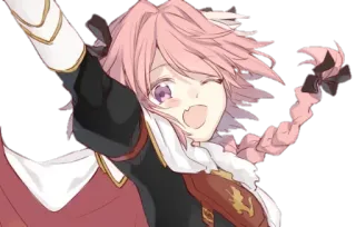 😃 Astolfo Anime, Manga, Mignon, Cheveux Roses, Trap telegram sticker
