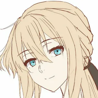 🙂 Anime, Garota, Retrato, Esboço, Desenho, Ilustração whatsapp sticker