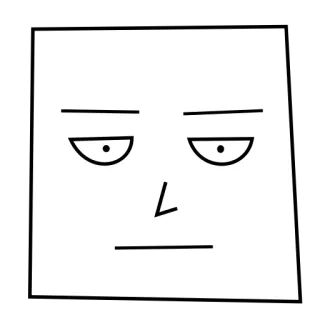 😐 visage, expression, minimaliste, simple, carré, œil, nez telegram sticker