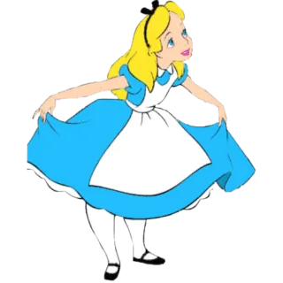 😊 Alice Alice in Wonderland 爱丽丝梦游仙境, 迪士尼, 卡通, 角色, 连衣裙, 金发 whatsapp sticker