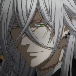 😏 Undertaker Black Butler Anime, Black Butler, Undertaker, Personaggio, capelli bianchi, occhi verdi telegram sticker