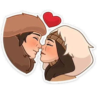 ❤️ amore, coppia, bacio, cuore, inverno, affetto telegram sticker