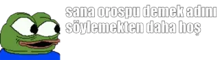 🤔 Pepe the Frog sana orospu demek adını söylemekten daha hoş pepe, frog, insult, meme, troll whatsapp sticker