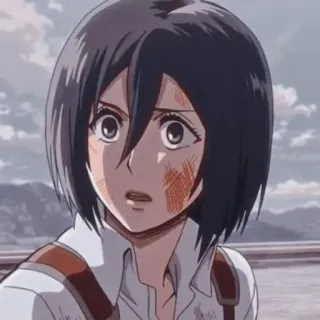 Mikasa Ackerman by @aotstickerpack telegram stickers