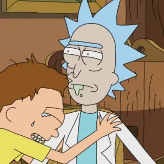 🛸 Rick Cartoon, animiert, traurig, Rick, weinend telegram sticker