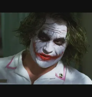 😒 Joker The Dark Knight méchant, Heath Ledger, chaos, crime, clown telegram sticker