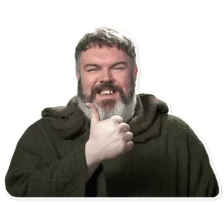 👍 Man, Duim omhoog, Baard, Positief, Goedkeuring whatsapp sticker
