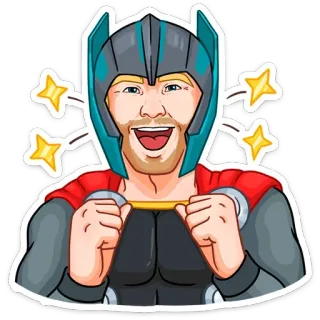🥳 Thor Marvel, superhero, Thor, avengers, cartoon, sticker telegram sticker