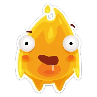 🤤 lucu, monster, kuning, kartun, karakter, aneh whatsapp sticker