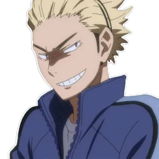 😈 Anime, Personaje, Sonrisa burlona, Pelo rubio, Travieso, Retrato telegram sticker