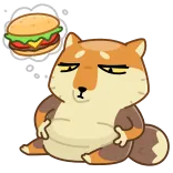 🍕 柴犬, 狗, 汉堡, 食物, 可爱, 贴纸 telegram sticker
