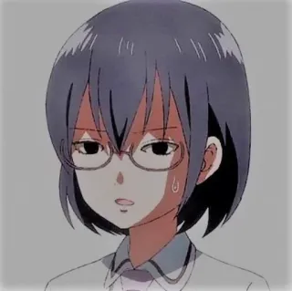 😅 anime, meisje, bril, uitdrukking telegram sticker