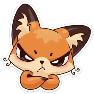 😠 fox, animal, angry, cartoon, sticker telegram sticker