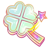 ๐ clover, four-leaf clover, luck, magic, iridescent, sparkle, pastel, magical girl, kawaii whatsapp sticker