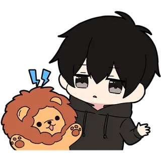 🦁 anime, chibi, lion, cute, cartoon, character, sticker telegram sticker