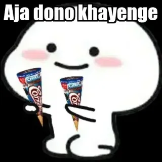 🍦 Aja dono khayenge Dibujos animados, Helado, Golosina, Postre, Lindo, Personaje telegram sticker