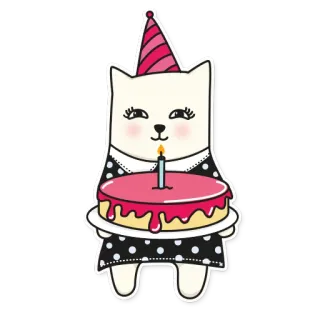 🎂 Katze, Geburtstag, Kuchen, Party, süß, Tier, Feier, Kätzchen telegram sticker