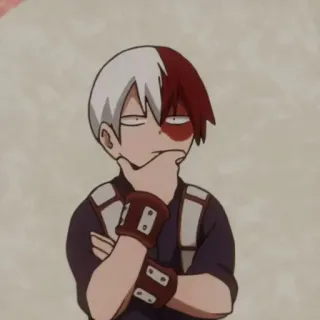 🤔 Shoto Todoroki My Hero Academia anime, manga, my hero academia, shoto todoroki, character, thinking whatsapp sticker