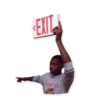 👈 EXIT jari tengah, keluar, sikap, humor whatsapp sticker