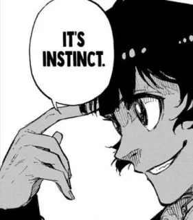 🧠 IT'S INSTINCT. manga, anime, instinct, speech bubble, character whatsapp sticker