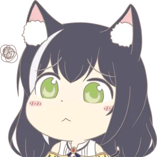 😕 anime, catgirl, cute, kawaii, manga, chibi telegram sticker