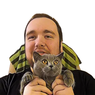 😸 cat, pet, man, person, portrait telegram sticker