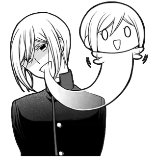 👻 Animé, Manga, Fantôme, Mignon, Dessin animé, Chibi, Illustration whatsapp sticker