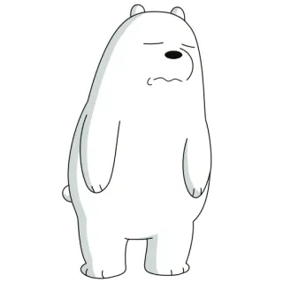 🥴 Ice Bear We Bare Bears Мультфильм, Белый медведь, Медведь, Животное, Белый, Милый telegram sticker