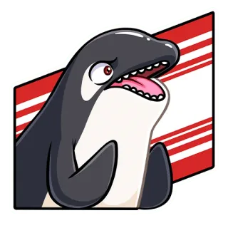 😳 범고래, 고래, 동물, 만화 telegram sticker