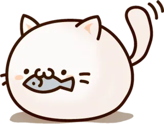 🐟 kucing, ikan, imut, binatang, stiker, kawaii telegram sticker