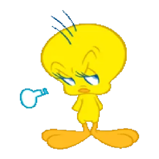 👹 Tweety Bird мультфильм, Твити, птица, желтый, Looney Tunes telegram sticker