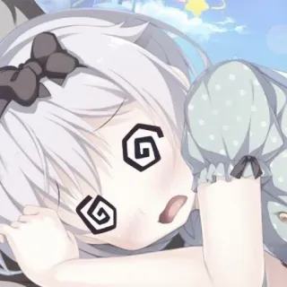 🕸️ 动漫, 眩晕, 螺旋眼, 动漫女孩, 卡通, 卡哇伊 whatsapp sticker