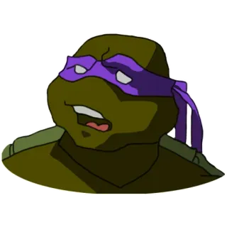 😟 Donatello Teenage Mutant Ninja Turtles 忍者, カメ, ミュータント, 紫, マスク telegram sticker