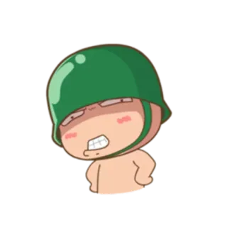 😠 cartoon, military, soldier, helmet whatsapp sticker