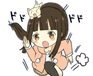 🏃 ドドドド อนิเมะ, แมว, น่ารัก, ผู้หญิง, จิบิ telegram sticker
