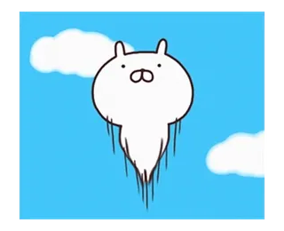🍥 dier, personage, cartoon, lucht, wolken, wit, schattig telegram sticker