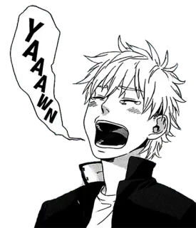 😴 YAAAWN yawn, anime, manga, sleepy, tired, student whatsapp sticker