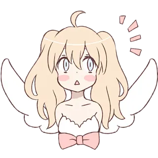 🙄 Ange, Anime, Mignon, Kawaii, Dessin animé, Sticker telegram sticker